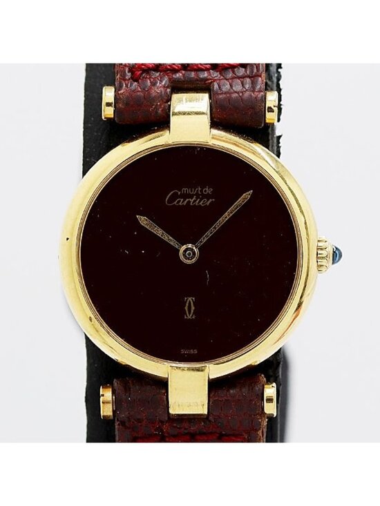 Cartier Must Vendome 23 Quartz Wine Red Dial Watch